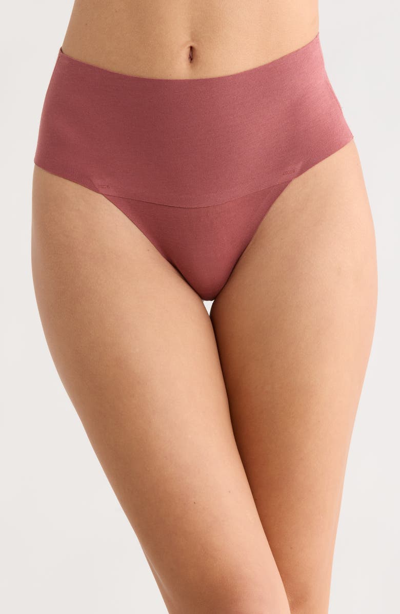 SPANX<sup>®</sup> SPANXsupersmooth<sup>™</sup> Undie-tectable<sup>®</sup> Stretch Cotton Thong, Main, color, Rose Smoke