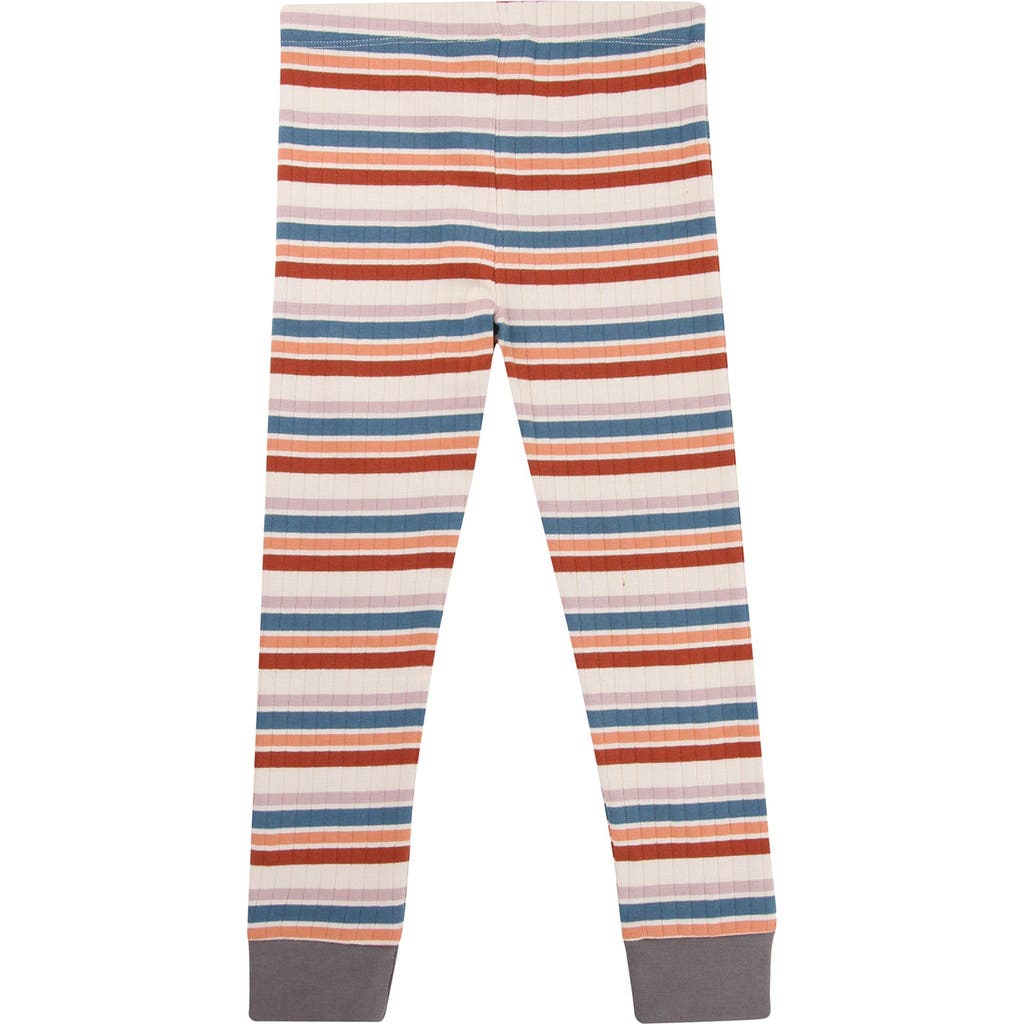 Turtledove London Kids Organic Cotton Retro Stripe Print Leggings In Multi