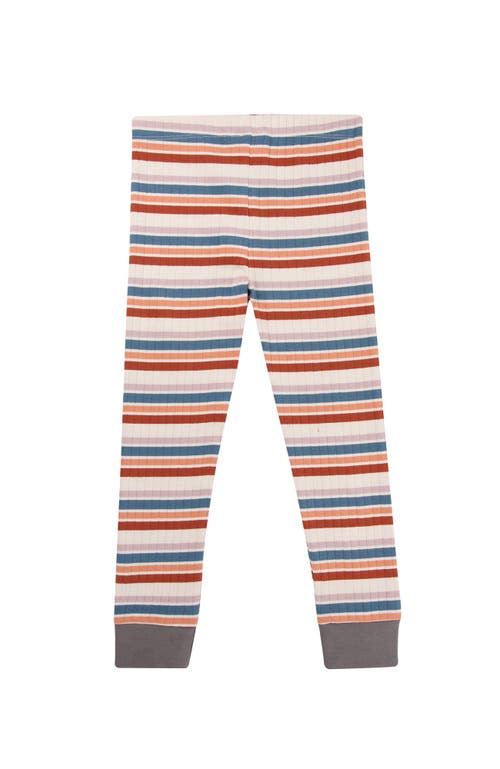 Turtledove London Kids Organic Cotton Retro Stripe Print Leggings In Multi