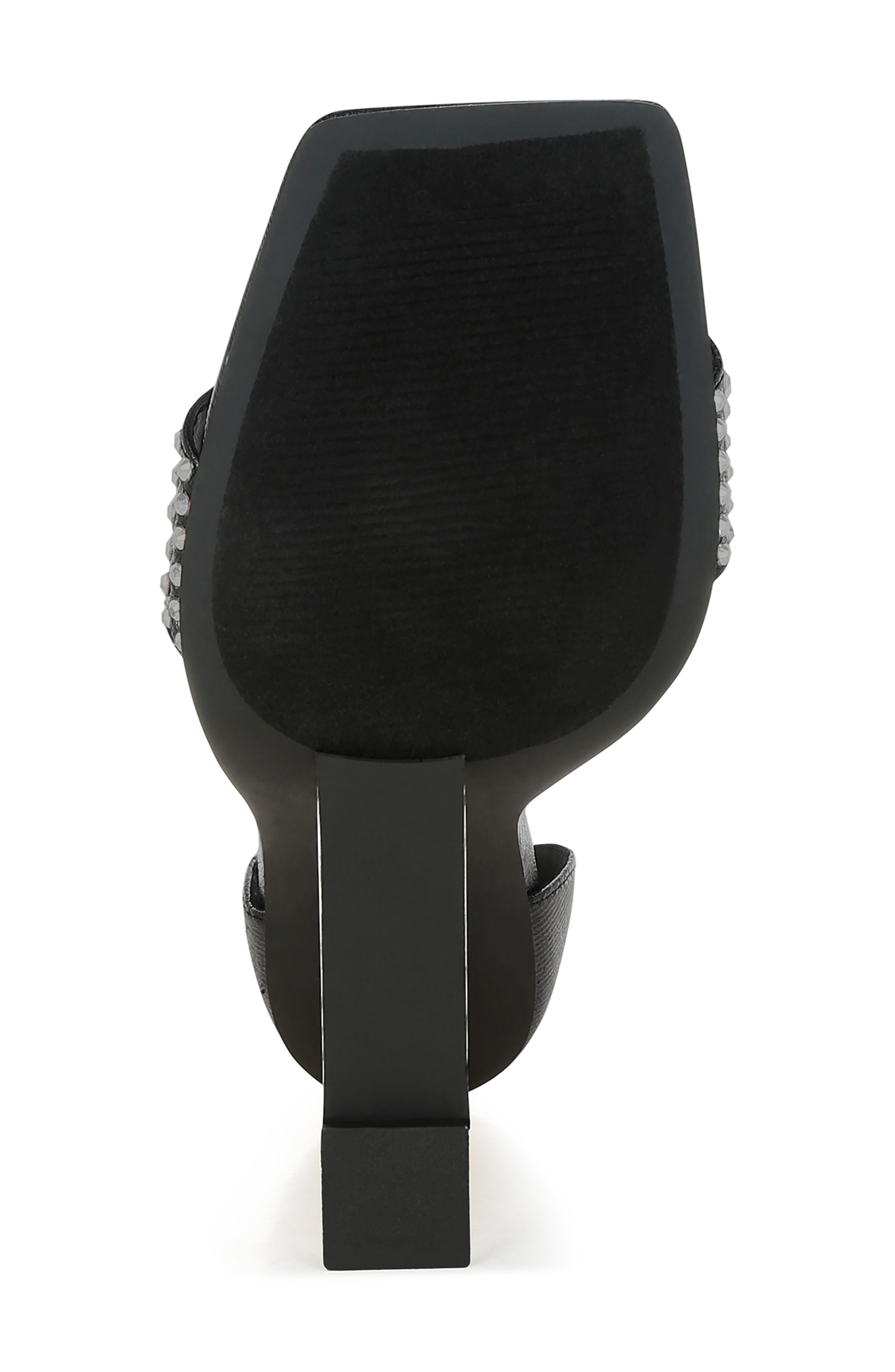 LONDON RAG Harisha Frame Wedge Ankle Tie Sandal, Alternate, color, Black