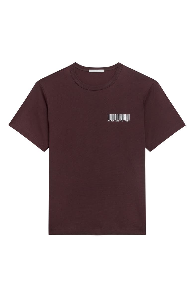 Helmut Lang Ski Schedule Cotton Graphic T-Shirt, Alternate, color, Mahogany
