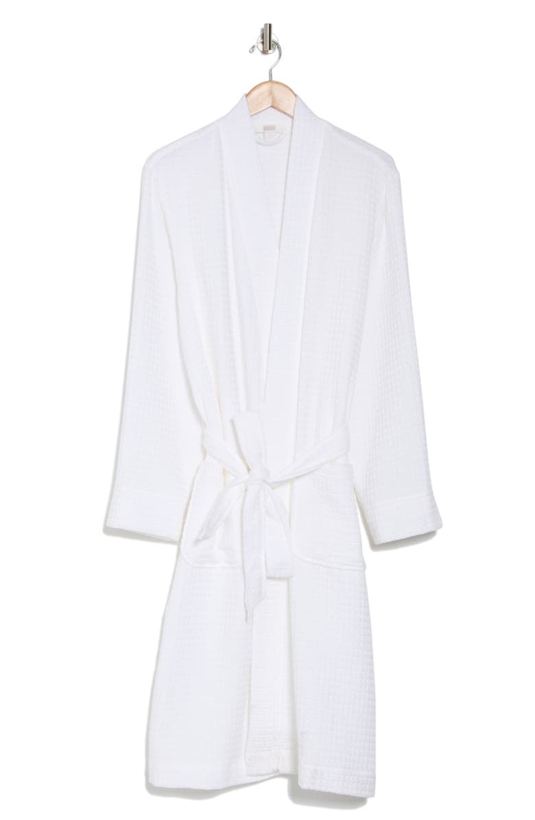 NORDSTROM RACK Essential Waffle Robe, Alternate, color, White