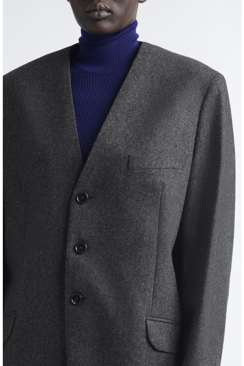 Fitted Long Wool Blazer, Alternate, color, STORM GREY