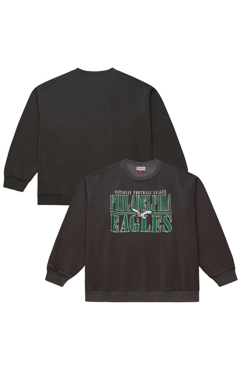 Mitchell & Ness Men's Mitchell & Ness Black Philadelphia Eagles Downtown Crew Vintage Logo Sweatshirt, Main, color, Black