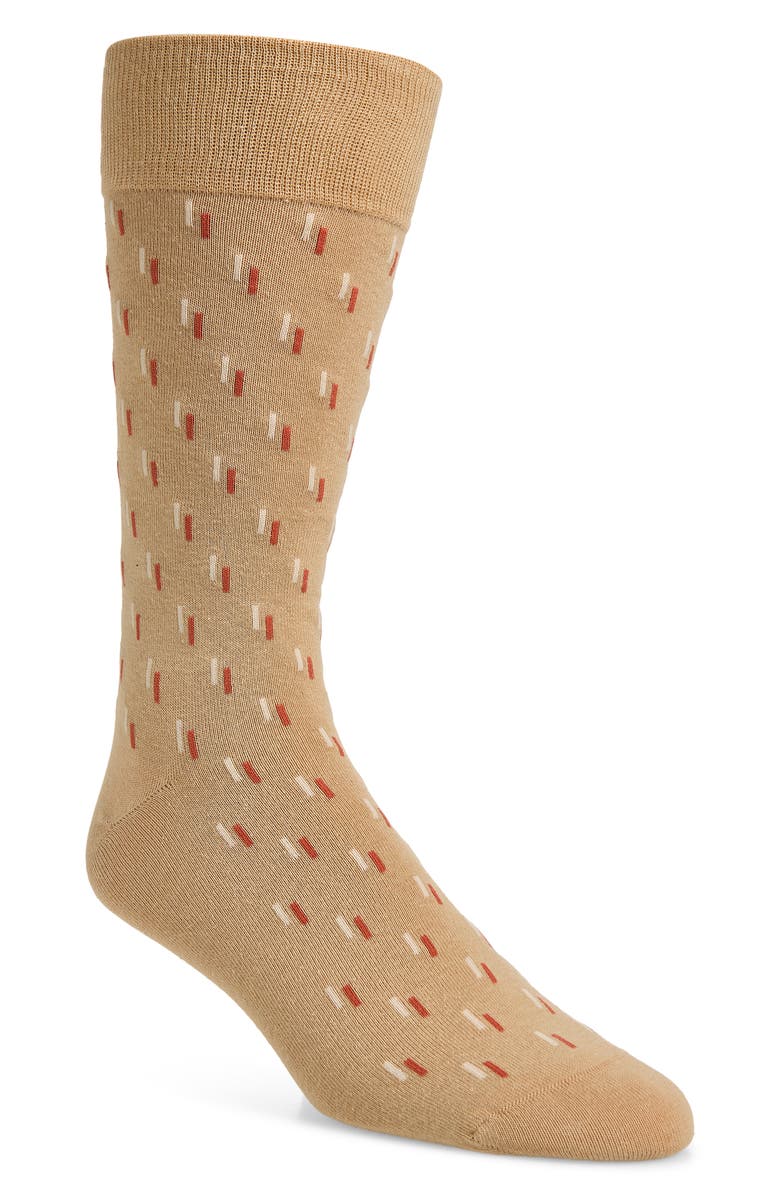 Cole Haan Dash Cotton Blend Dress Socks, Main, color, Tan