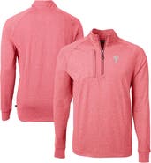 Cutter & Buck Men's Cutter & Buck Heather Red Philadelphia Phillies Adapt Eco Knit Stretch Recycled Quarter-Zip Pullover Top