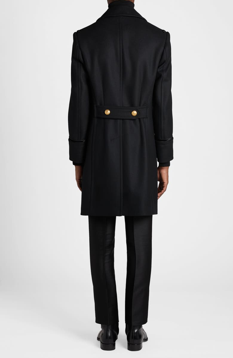 TOM FORD Double Breasted Wool Felt Martingale Coat, Alternate, color, Black