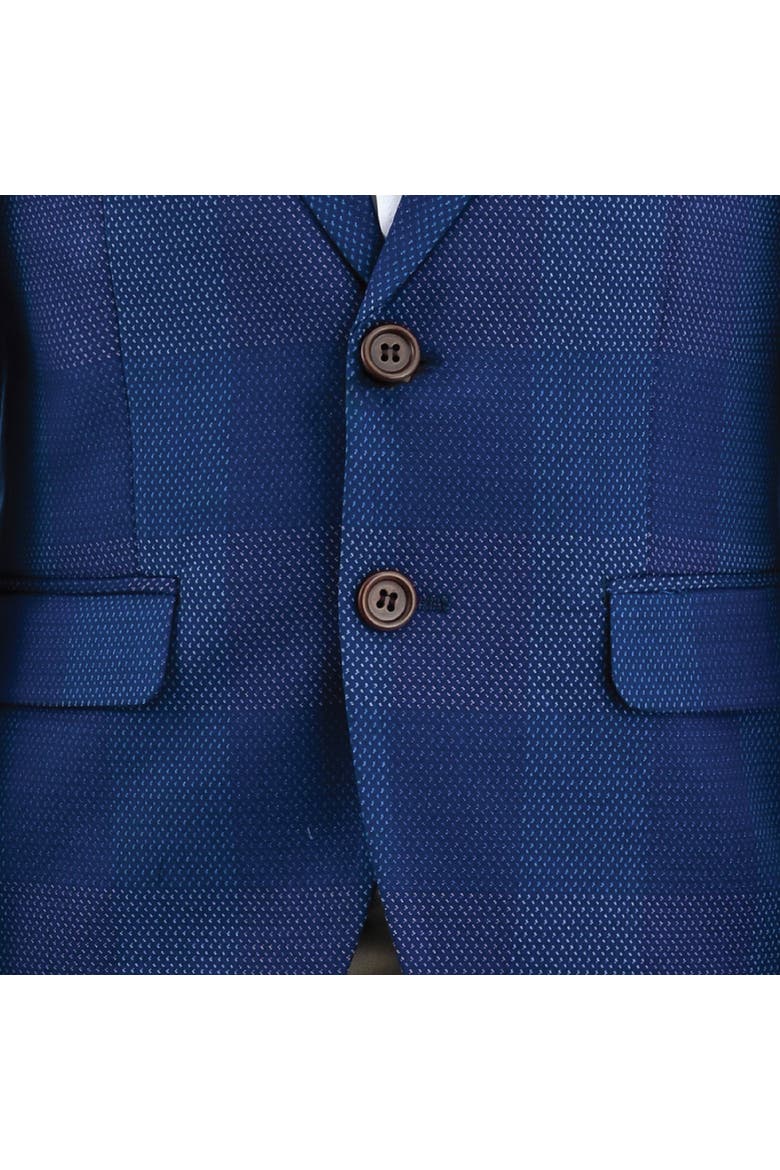 Check Blazer Set, Alternate, color, Blue