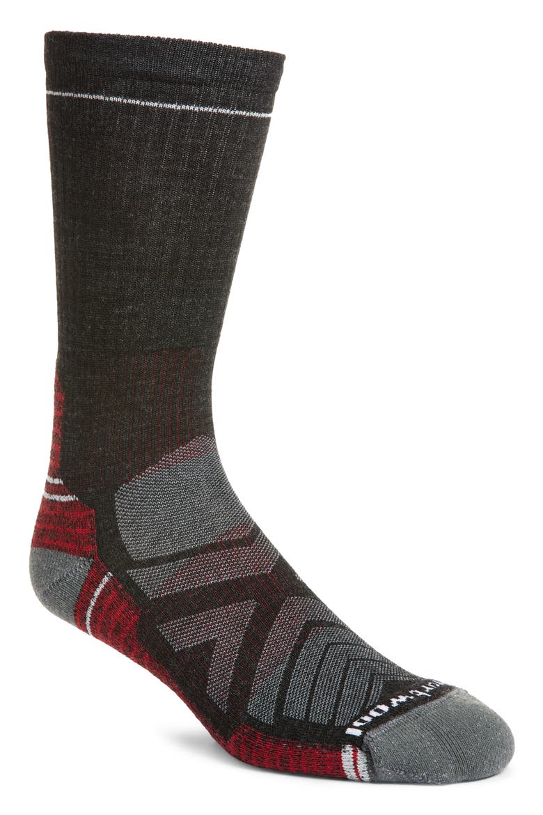 Hike Lite Cushioned Crew Socks, Main, color, CHARCOAL