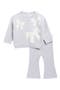 Kids' Bow Sweater & Rib Flare Pants Set