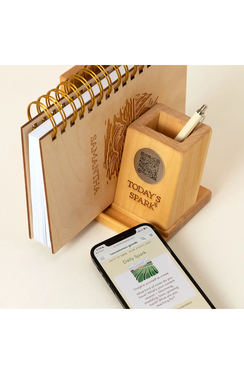 Uncommon Goods Daily Spark QR Prompted Journaling Set, Alternate, color, Multi