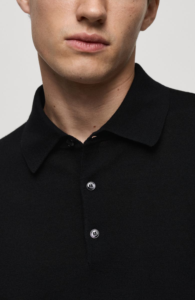 MANGO Long Sleeve Wool Polo Sweater, Alternate, color,