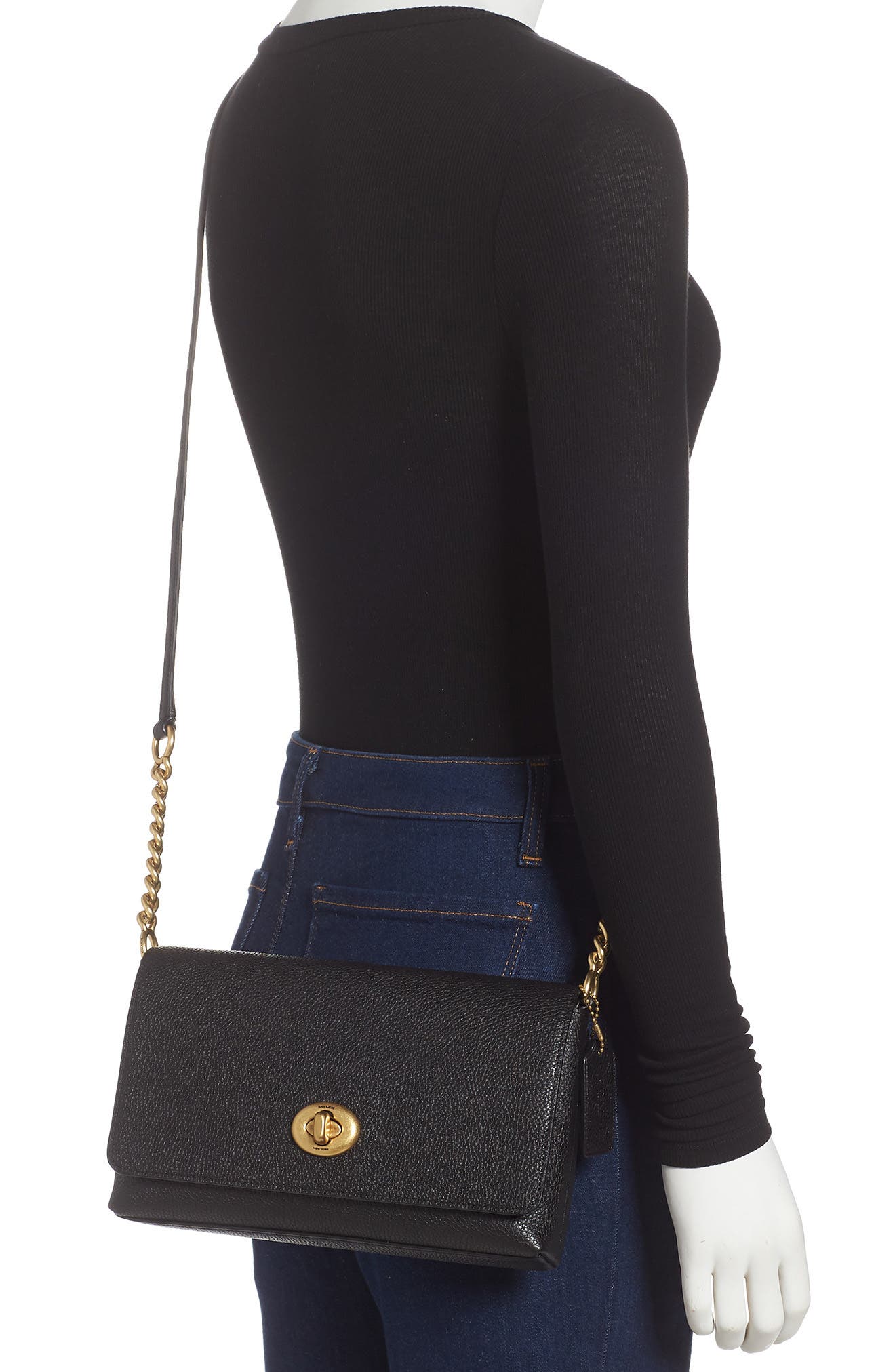 COACH Crosstown X Leather Crossbody Bag, Alternate, color, 