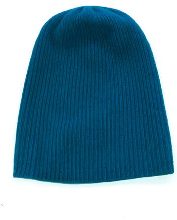 Portolano CASHMERE SLOUCHY RIBBED HAT winter warm beanie hat CASHMERE SLOUCHY RIBBED HAT – PORTOLANO main image 3