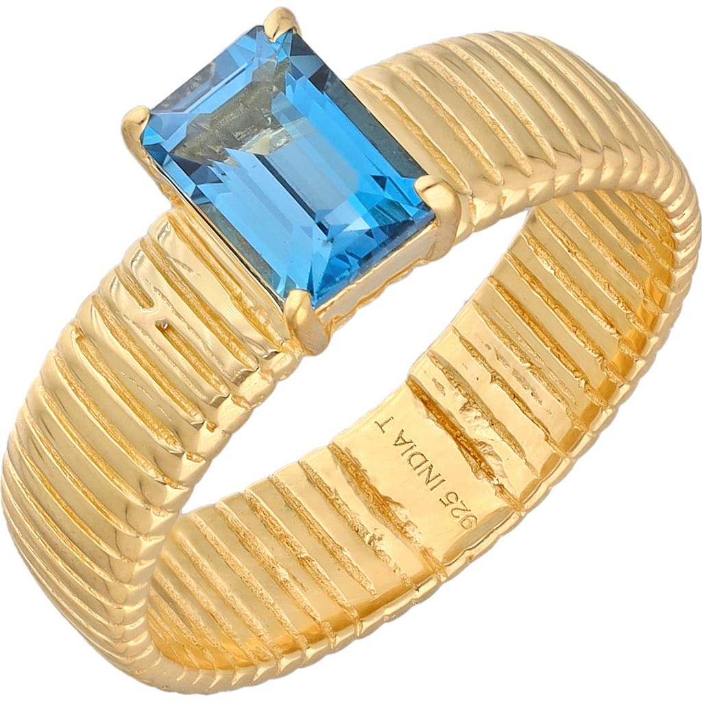 Ys Gems London Blue Topaz Ring In Blue