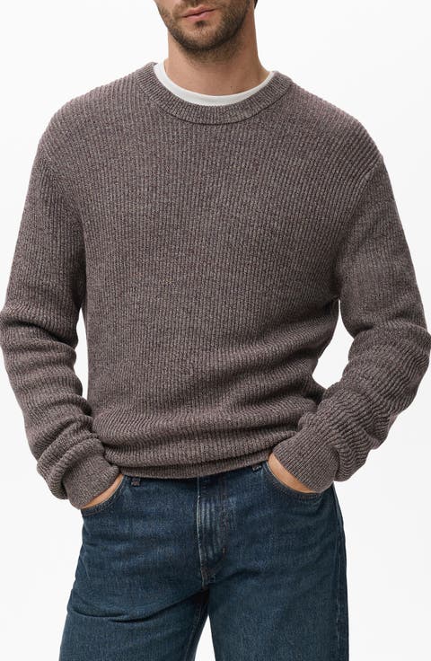 Marled Cotton Crewneck Sweater