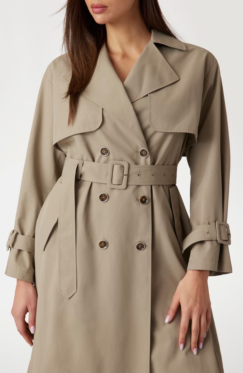 GUESS Amira Trench Coat, Alternate, color, Khaki