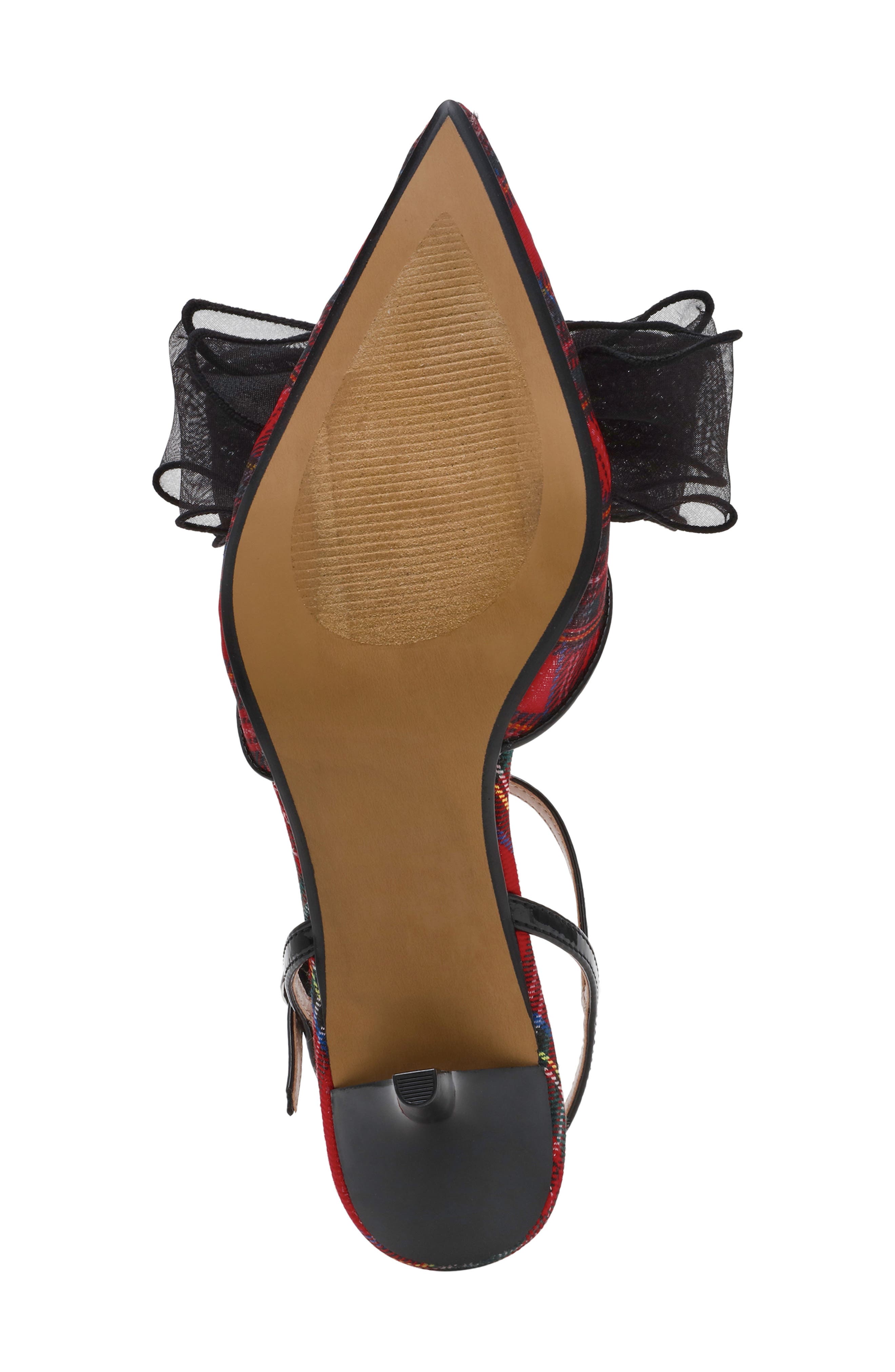 Betsey Johnson Lillyan Pointed Toe Ankle Strap Pump, Alternate, color, Red Plaid