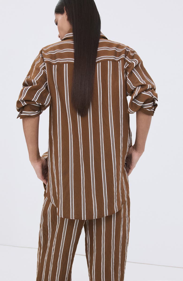 MANGO Stripe Straight Button-Up Shirt, Alternate, color, 