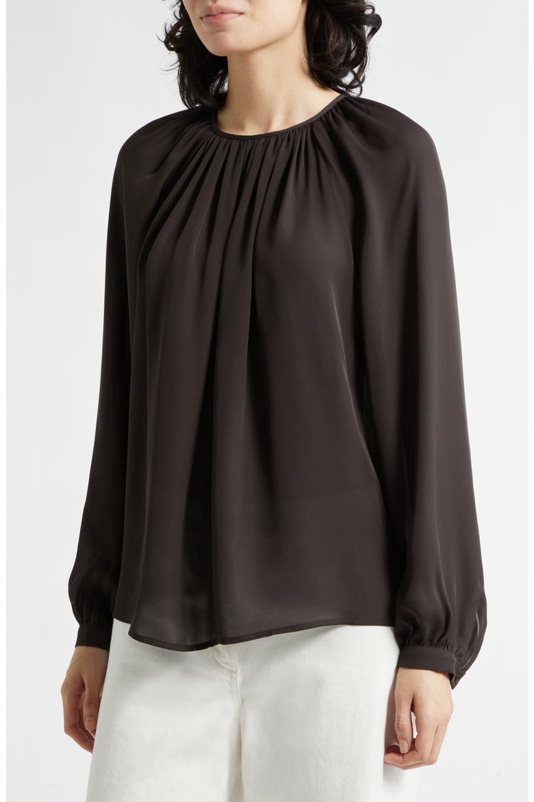 Saint Tropez Silk Top, Alternate, color, CHOCOLATE BROWN