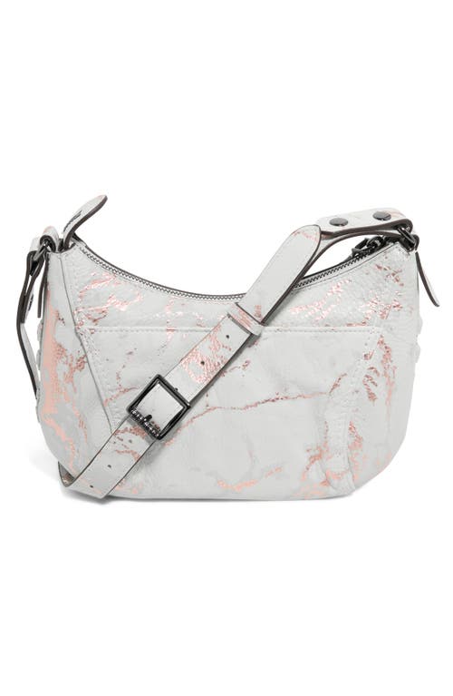 Aimee Kestenberg Austin Vibes Leather Studded Crossbody Bag In Light Rose Gold Marble