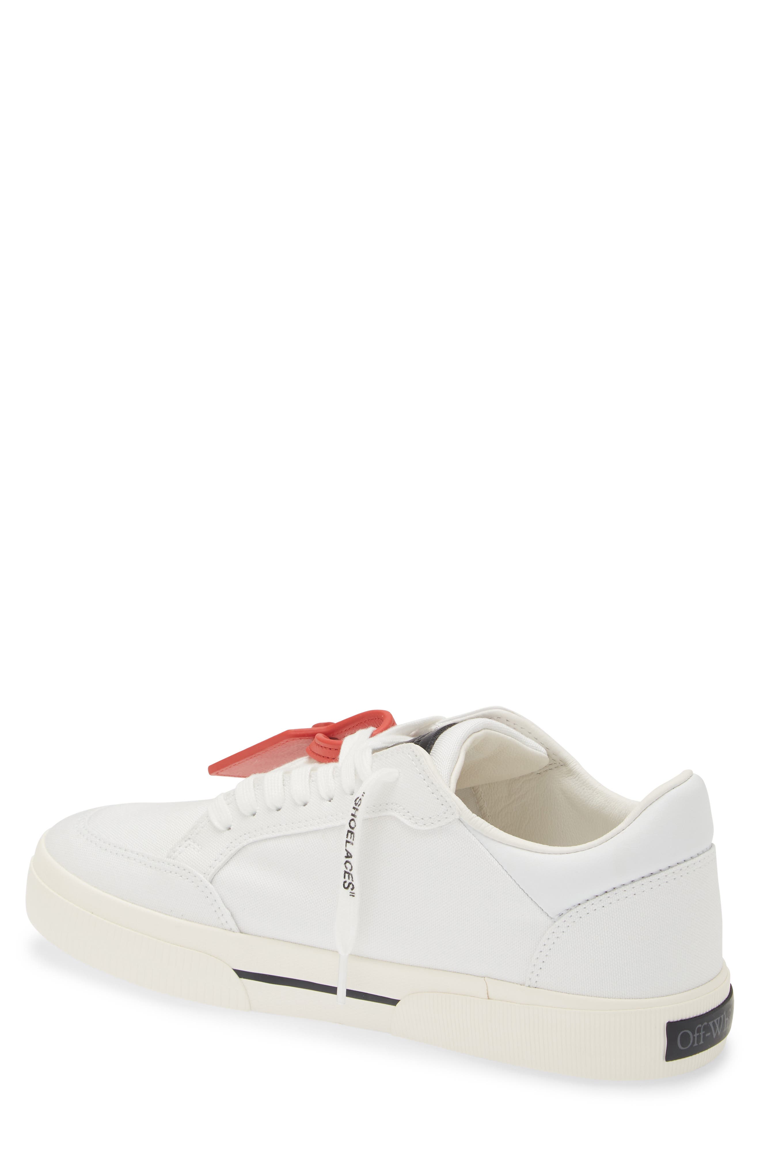 Off-White Arrow Canvas Low Top Sneaker, Alternate, color, White - Black