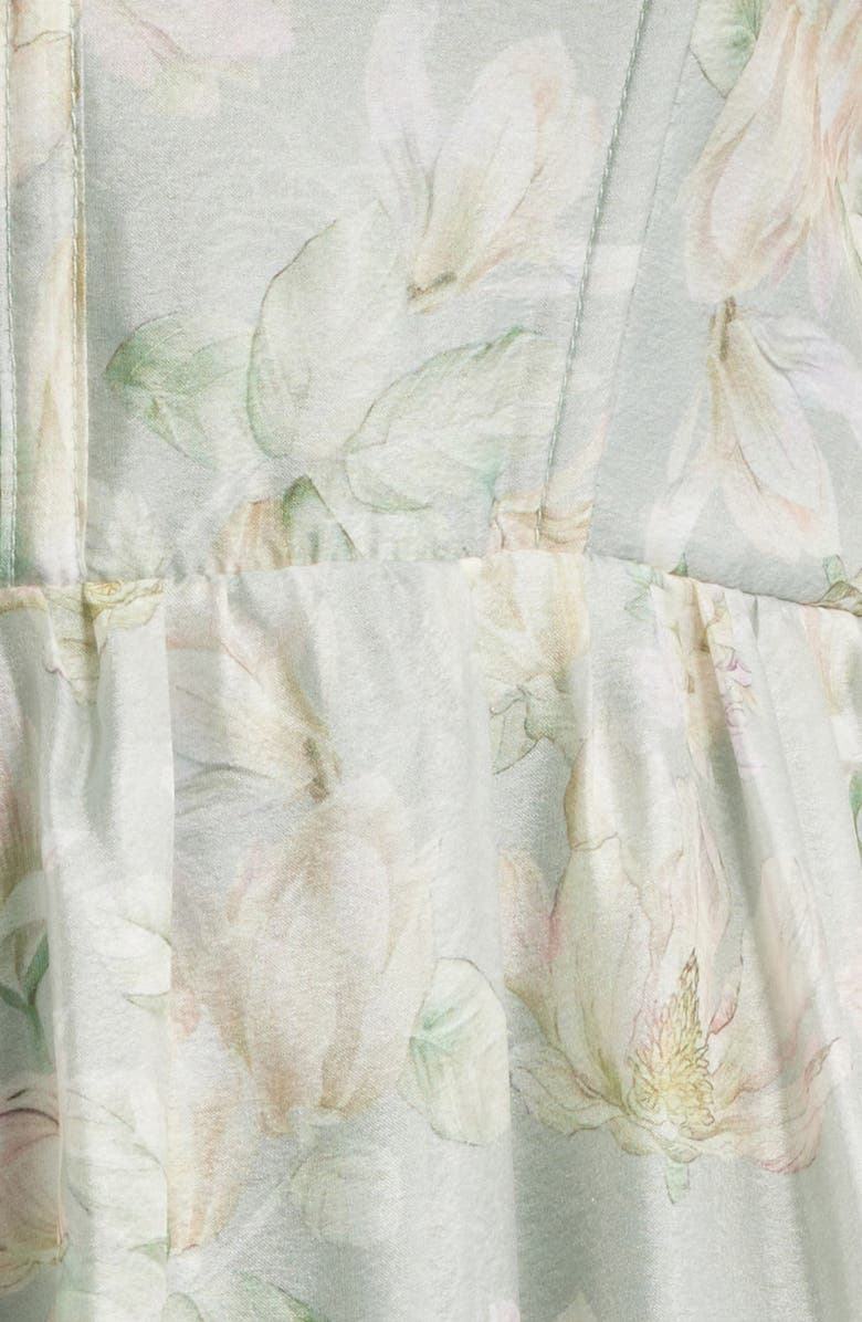 Lulus Dylan Tie Back Tiered Midi Dress, Alternate, color, Sage Floral