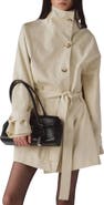 MANGO Funnel Neck Belted Trench Coat