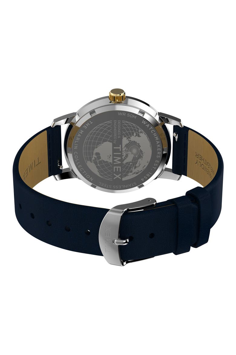 Marlin® GMT Bracelet Watch, 40mm, Alternate, color, BLUE