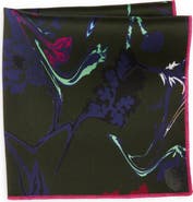 CLIFTON WILSON Floral Silk Pocket Square
