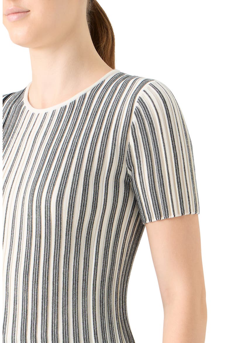 Stripe Virgin Wool Sweater, Alternate, color, BLACK-CREAM