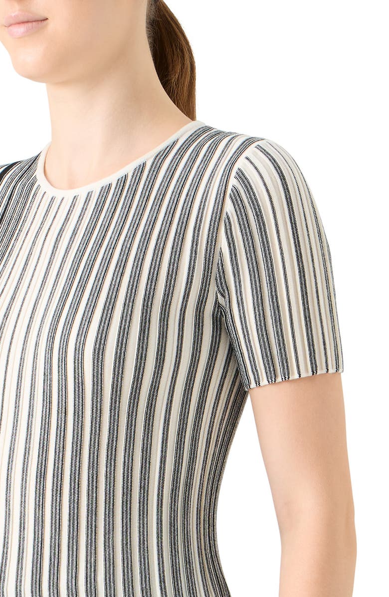 Akris punto Stripe Virgin Wool Sweater, Alternate, color, Black-Cream