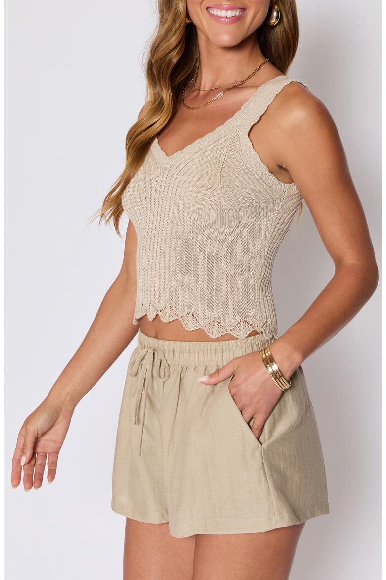 Lisa Rib Crop Sweater Tank (Nordstrom Exclusive), Alternate, color, KHAKI