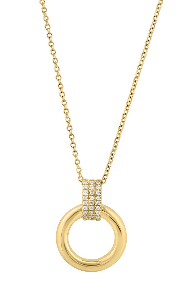 Pavé Diamond Open Circle Pendant Necklace, Alternate, color, GOLD