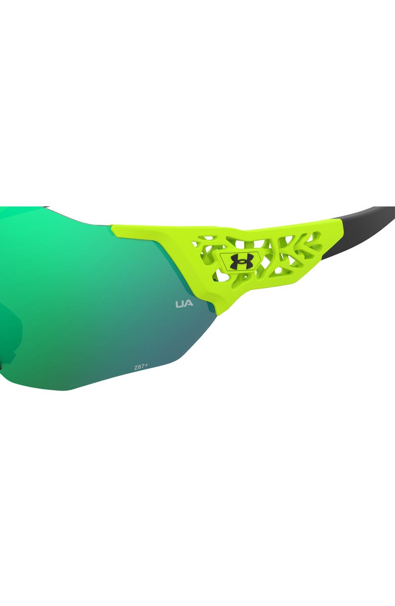 Under Armour 99mm Next Level Shield Sunglasses, Alternate, color, Green Fluo Black