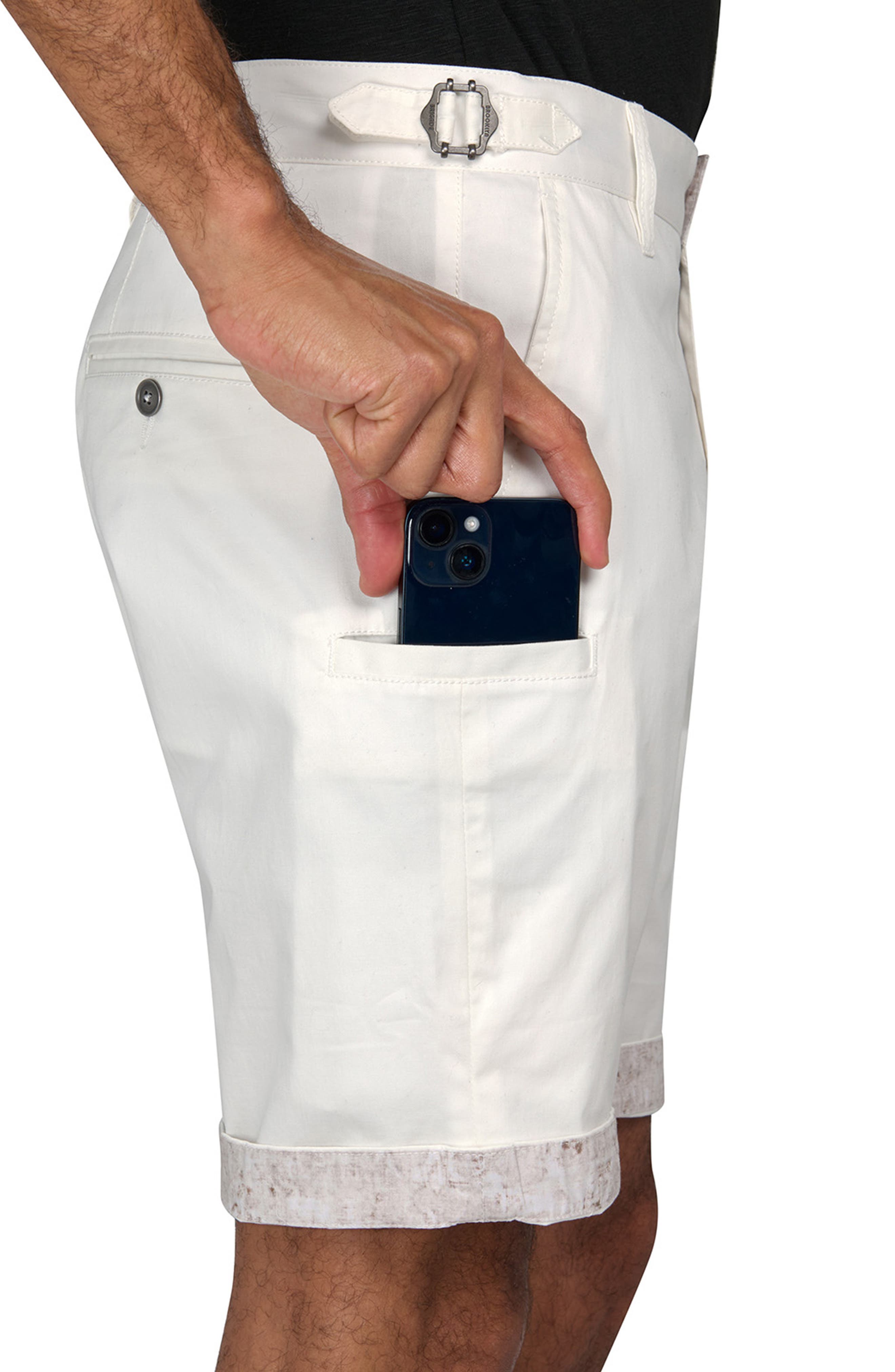Slim Fit Solid Flat Front Shorts - image 2