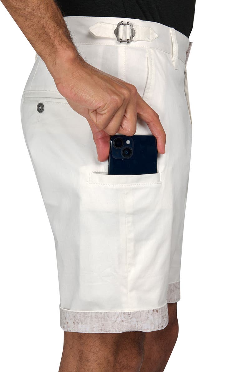 Brooklyn Brigade Slim Fit Solid Flat Front Shorts, Alternate, color, White