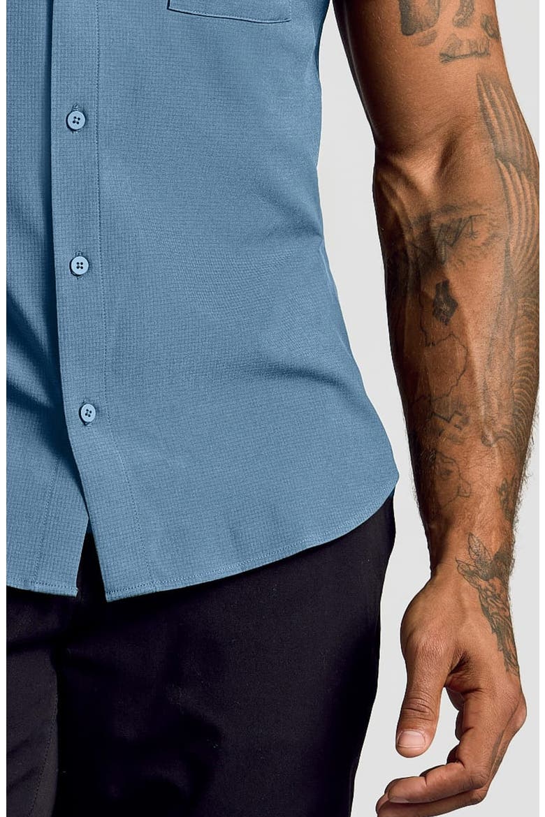 Ripstop Commuter Short Sleeve Button-Down Shirt, Alternate, color, FIORD