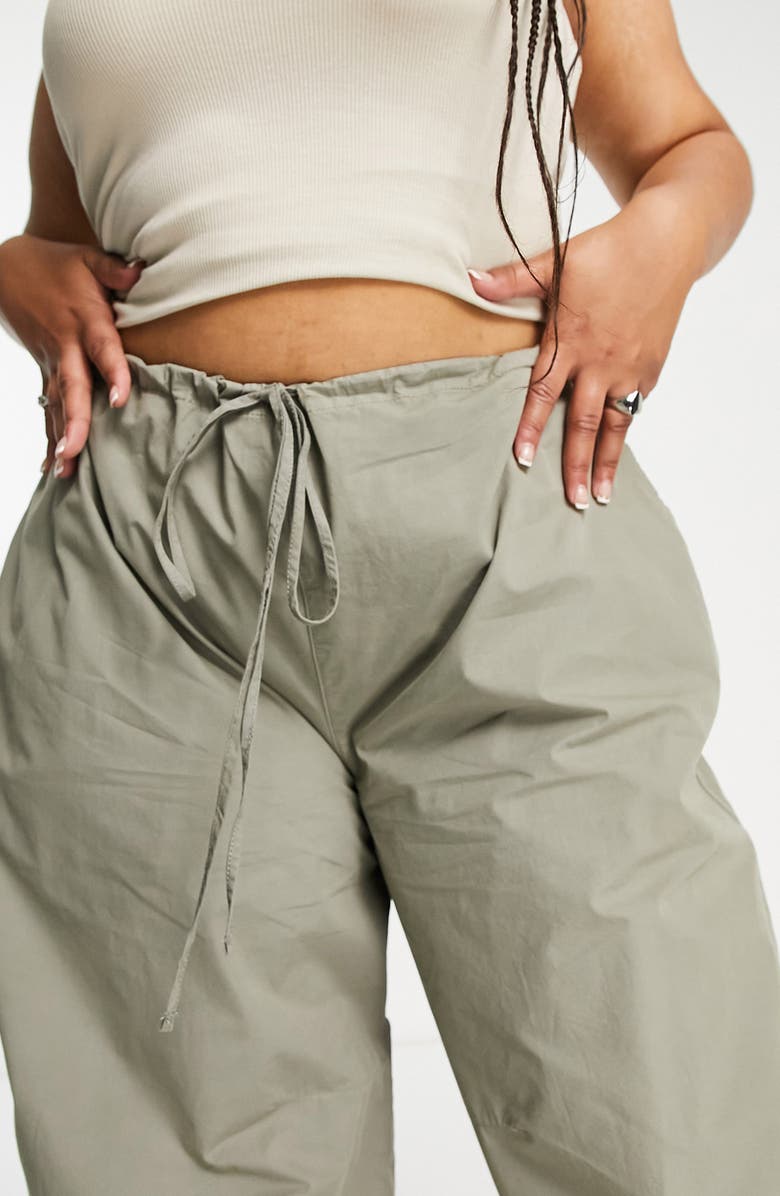 ASOS DESIGN Curve Cotton Parachute Pants, Alternate, color, 