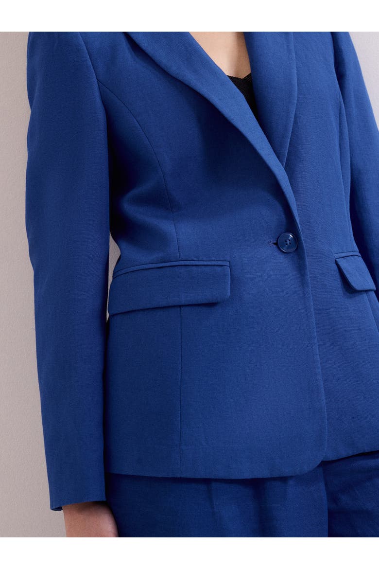 Floette Linen Blazer, Alternate, color, Cobalt