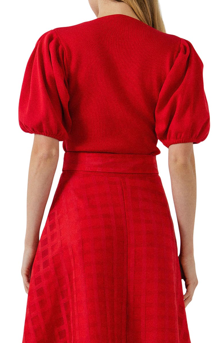 English Factory Short Sleeve Sweater Top, Alternate, color, Red