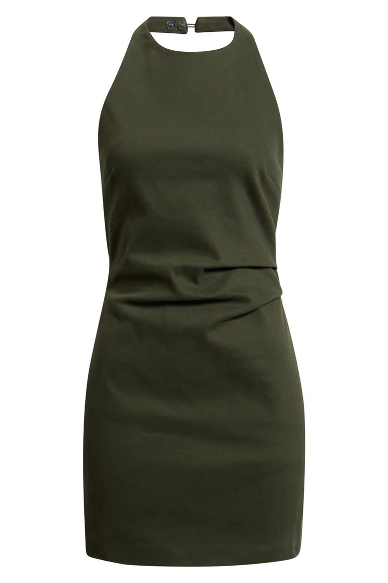 Lotus Tie Back Body-Con Halter Dress, Alternate, color, GREEN