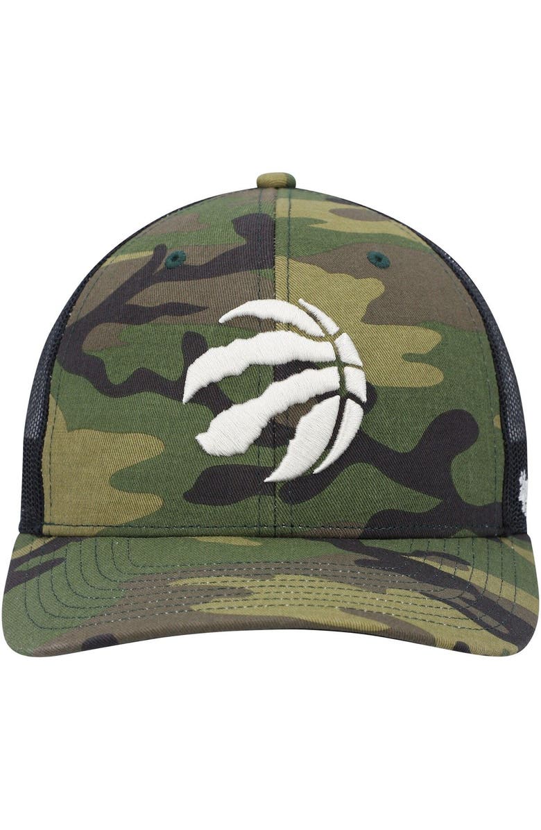 '47 Men's '47 Camo/Black Toronto Raptors Trucker Snapback Hat, Alternate, color,
