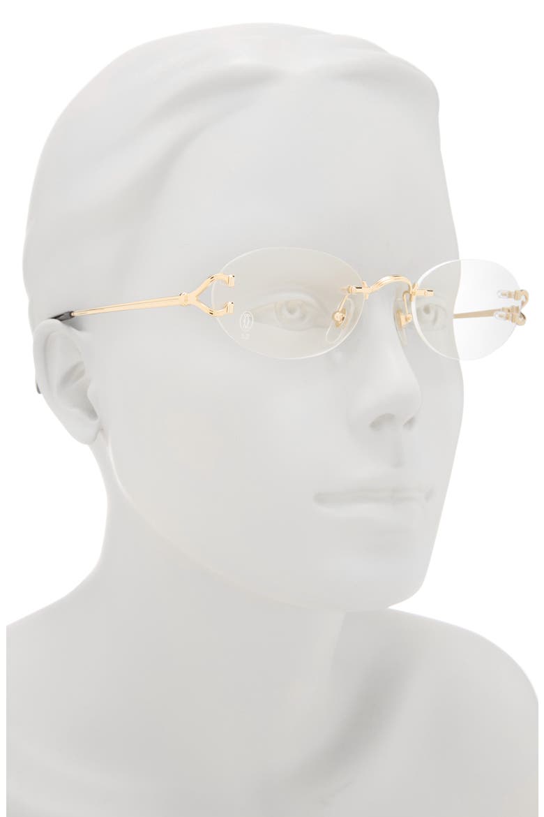 52mm Oval Optical Glasses, Alternate, color, GOLD