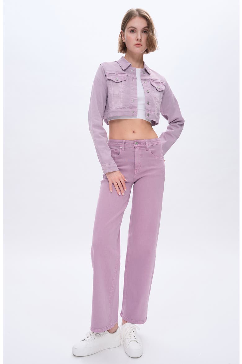 Flora High Rise Straight Jeans, Alternate, color, PURPLE