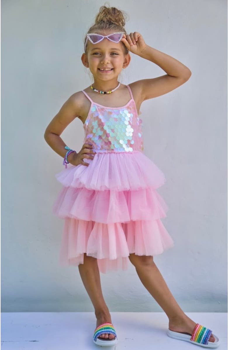 Lola + The Boys Rose Magic Paillette Dress, Alternate, color, 