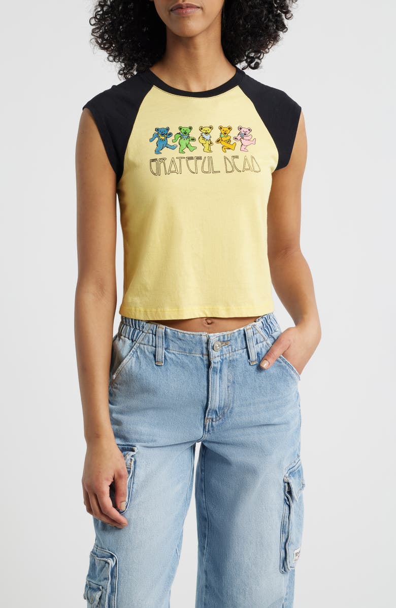 Daydreamer Grateful Dead Graphic Raglan T-Shirt, Main, color, Poppy Yellow / Black