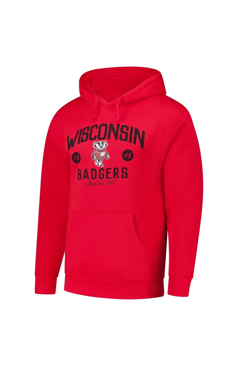 LEAGUE COLLEGIATE WEAR Men's League Collegiate Wear Red Wisconsin Badgers Bendy Arch Essential 2.0 Pullover Hoodie, Alternate, color, Red