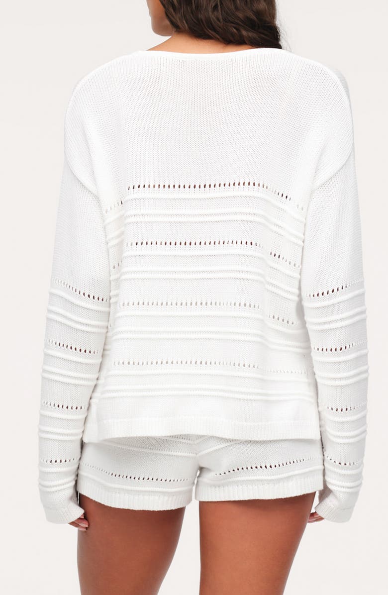 nuuds Marine V-Neck Cotton Sweater, Alternate, color, White