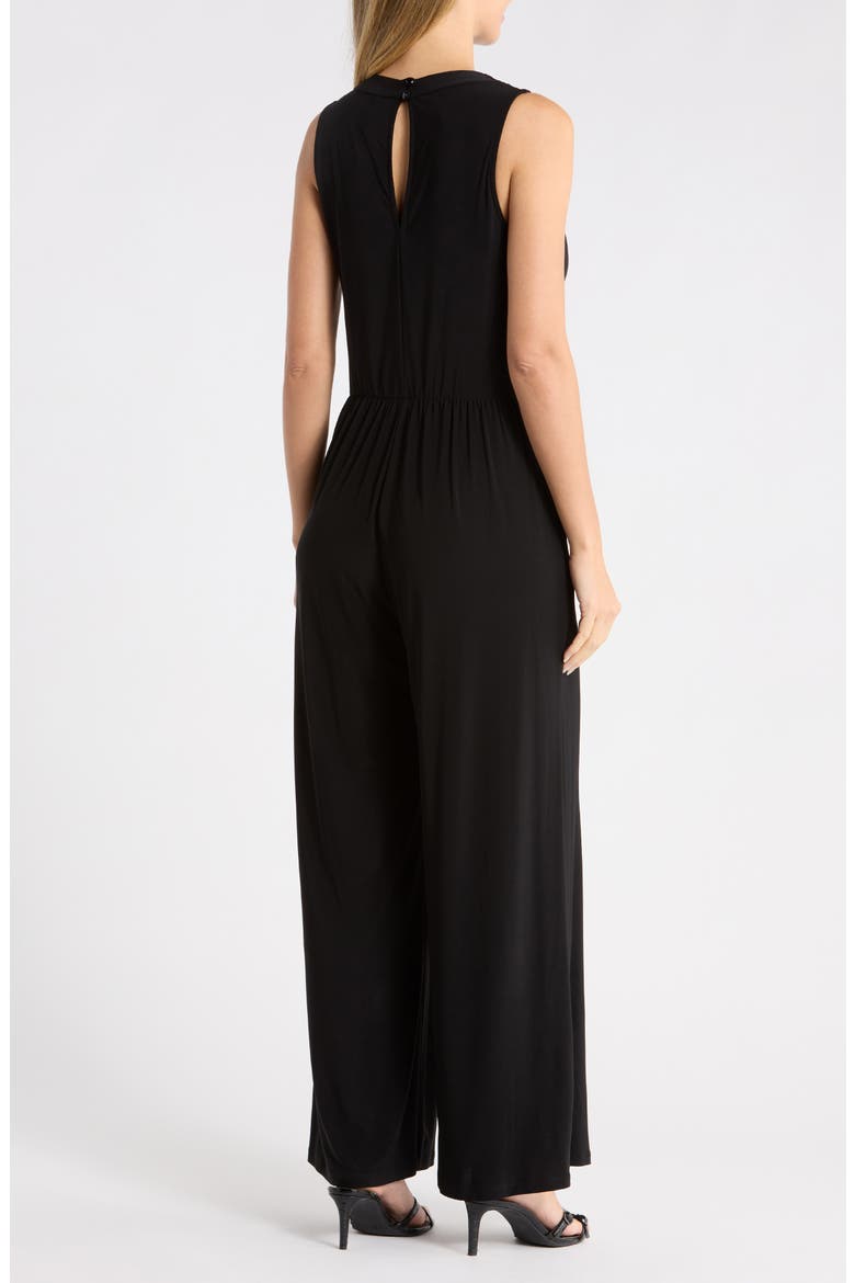 Sleeveless Tie Front Jumpsuit, Alternate, color, BLACK